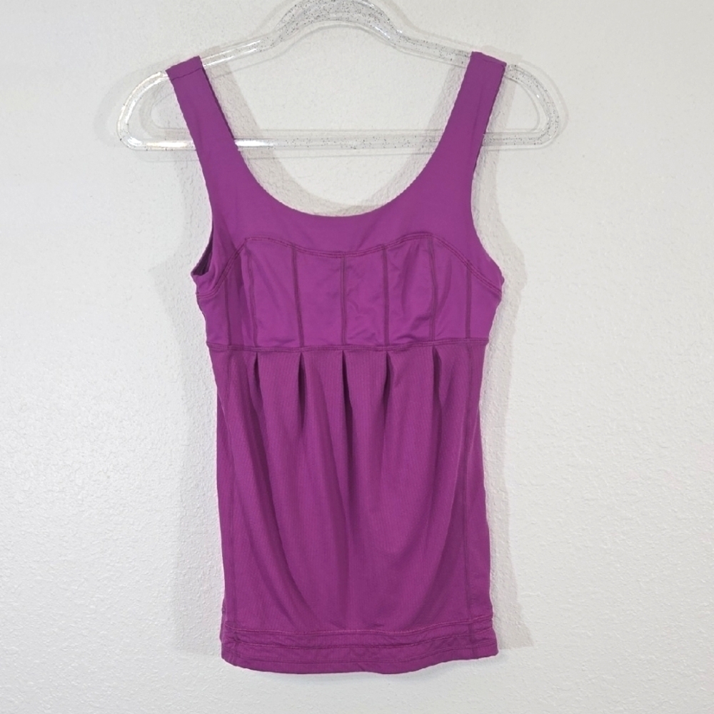 LULULEMON Bright Pink-Purple Drawstring Tank Workout Athletic Athleisure, size 4